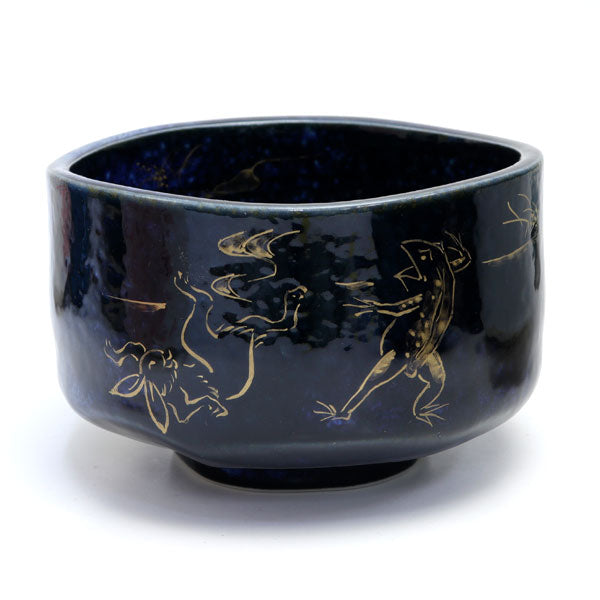 Matcha bowl, Choju Jinbutsu Giga, gold or silver