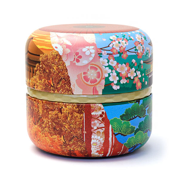 matcha storage tin Natsume-shaped Kyoto temple